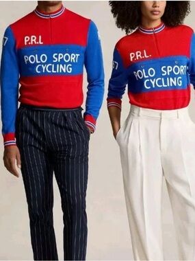NWT Polo Ralph Lauren Polo Sport Washable Wool Cycling Sweater Size Large
